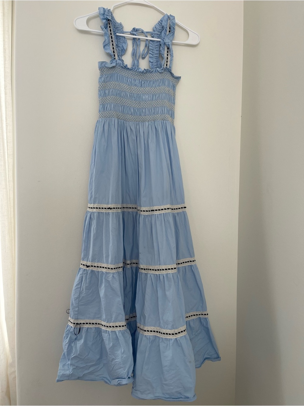 Light Blue Smocked Maxi Dress